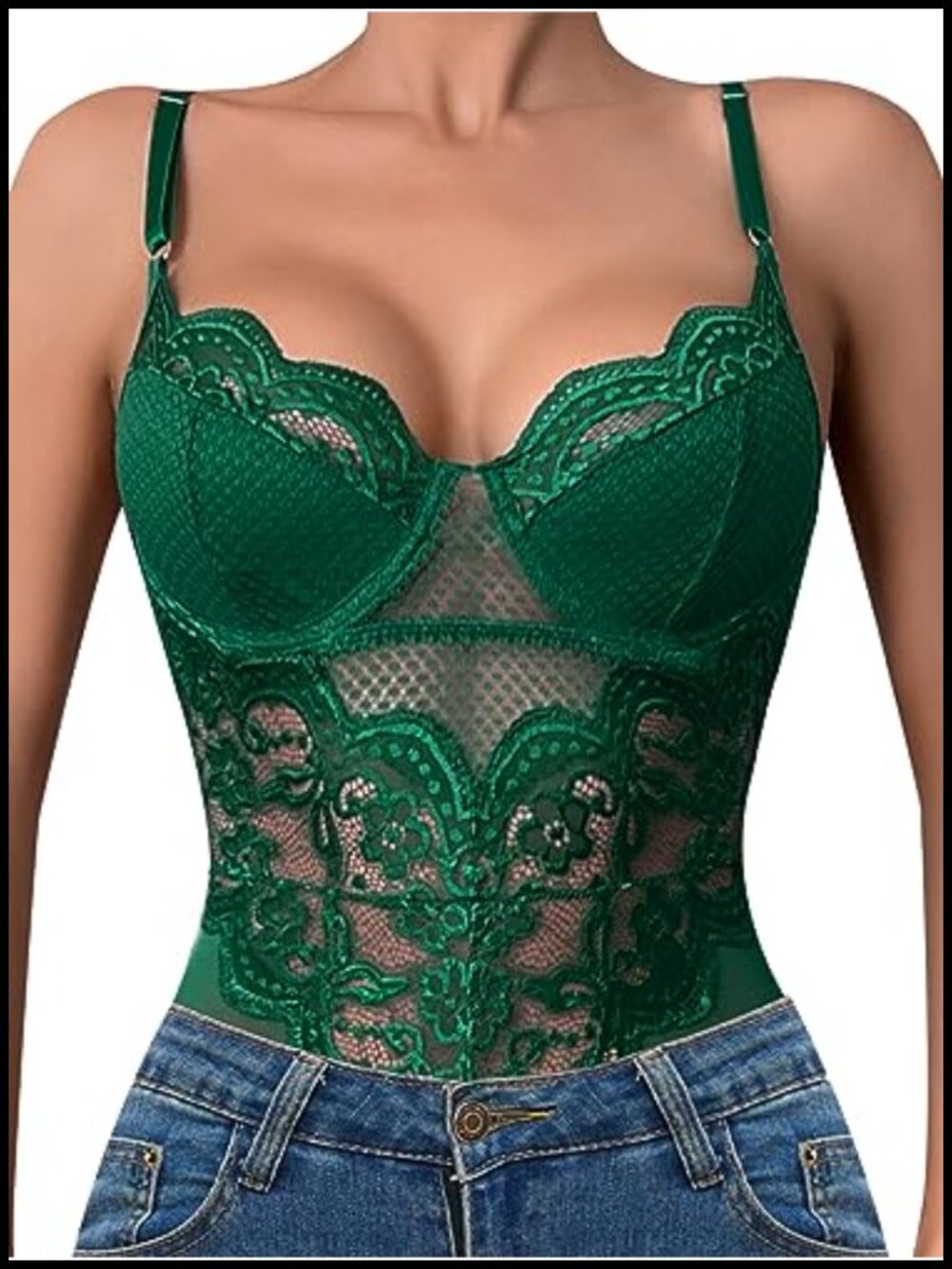 V Neck Backless Lace Bodysuit Push Up Teddy Lingerie